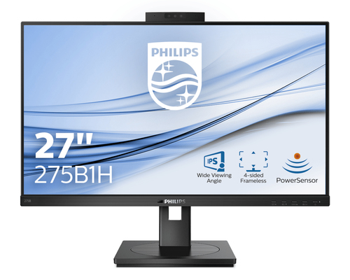 PHILIPS MONITOR 27 LED IPS 16:9 2K 4MS 300 CDM, WEBCAM DVI/DP/HDMI, PIVOT, MULTIMEDIALE 275B1H