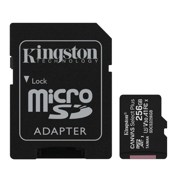 KINGSTON 256GB MICSD CANVASSELECTPLUS+ADP SDCS2/256GB