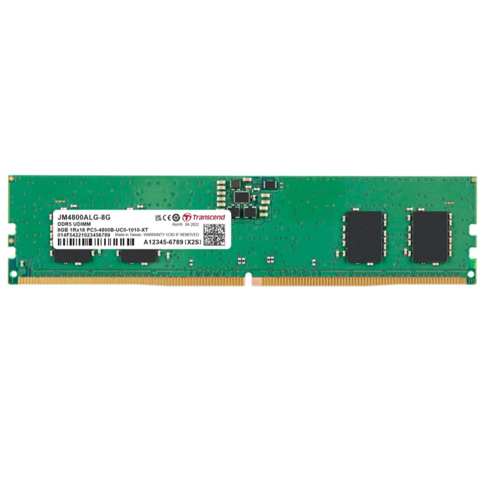 Image of TRANSCEND 8GB JM DDR5 4800 U-DIMM 1RX16 1GX16 JM4800ALG-8G
