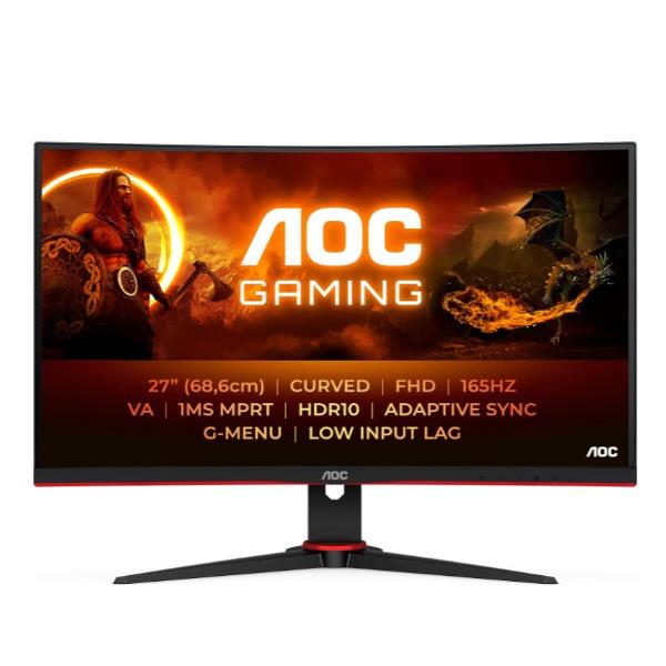 Image of AOC MONITOR GAMING 27 FHD CURVED C27G2E/BK