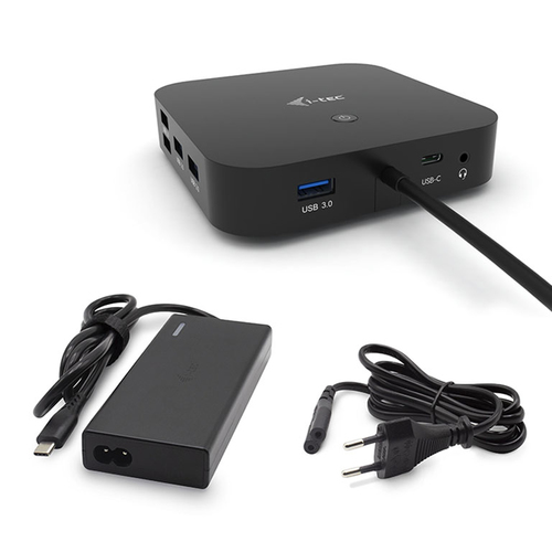 I-TEC DOCKING STATION USB-C DUAL DISPLAY WITH POWER DELIVERY 100W+CHARGER-C77W C31DUALDPDOCKPD65W