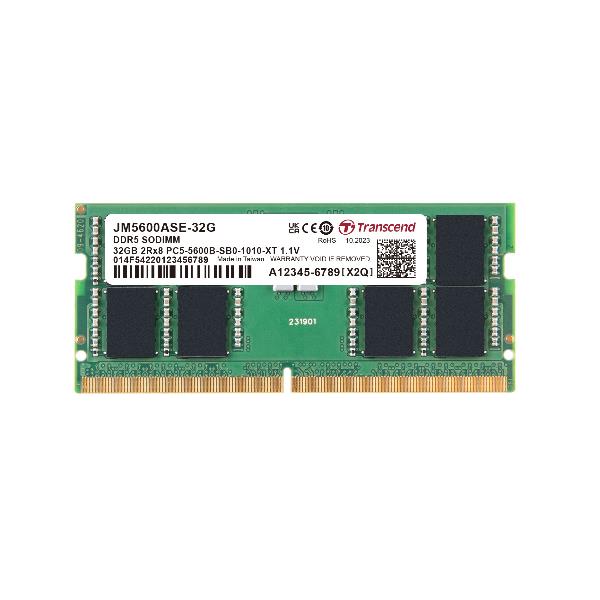 Image of TRANSCEND 32GB JM DDR5 5600 SO-DIMM 2RX8 CL46 JM5600ASE-32G