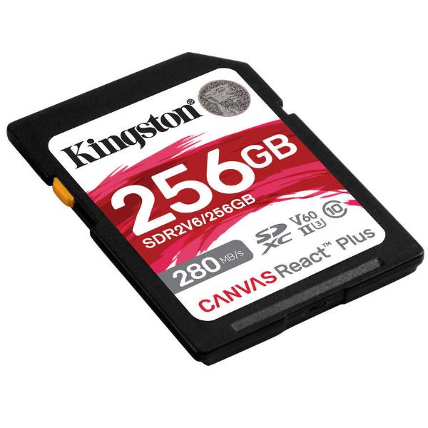 Image of KINGSTON 256GB CANVAS REACT PLUS SDXC U3 V60 SDR2V6/256GB
