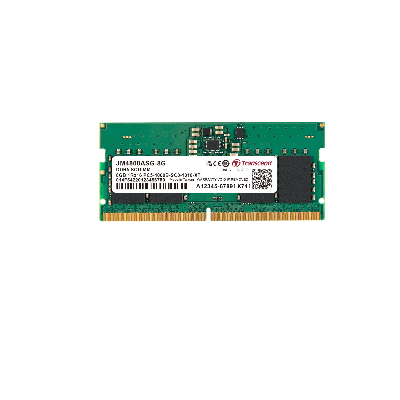 Image of TRANSCEND 8GB JM DDR5 4800 SO-DIMM 1RX16 1G16 JM4800ASG-8G