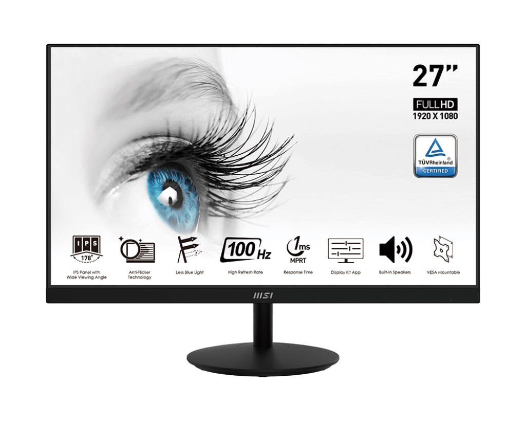MSI MONITOR 27 LED IPS 16:9 FHD 1MS 100Hz, VGA/DP/HDMI, MULTIMEDIALE 9S6-3PA2CT-057