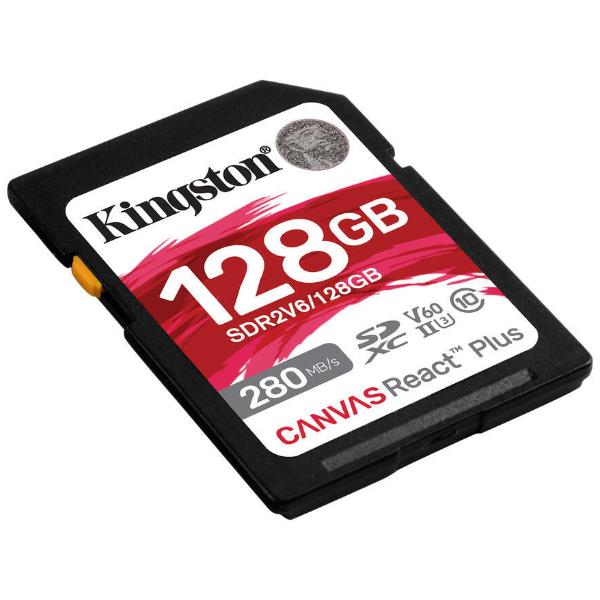 Image of KINGSTON 128GB CANVAS REACT PLUS SDXC U3 V60 SDR2V6/128GB