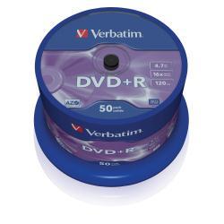 VERBATIM SPINDLE 50 DVD+R 4 7GB 16X SERGR. 43550/50