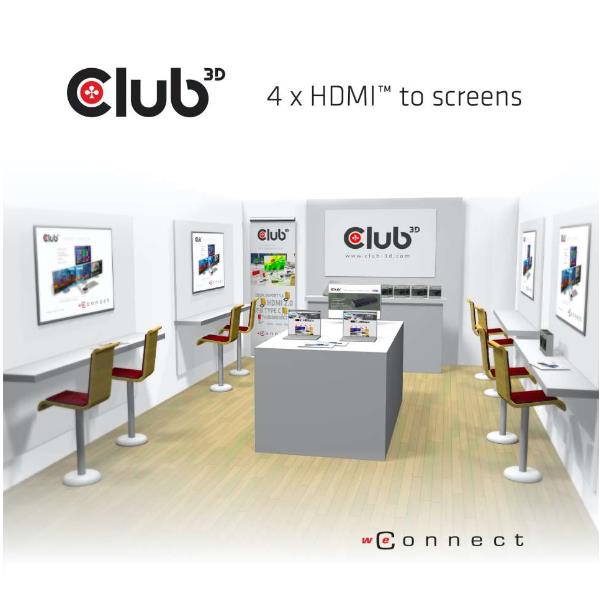 Image of CLUB3D HDMI 4K60HZ 2.0 UHD SPLITTER 4P. CSV-1380