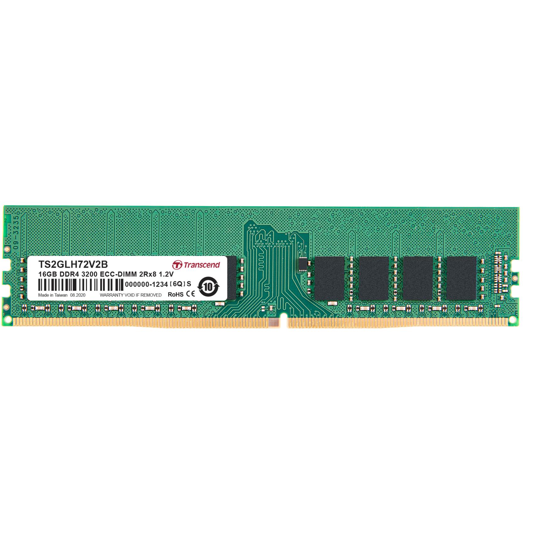 Image of TRANSCEND 16GB DDR4 3200 ECC-DIMM CL22 TS2GLH72V2E3