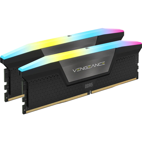 CORSAIR RAM VENGEANCE RGB DDR5 32GB 2X16GB DDR5 6000 PC5-48000 C36 1.35V DESKTOP MEMORY - BLACK CMH32GX5M2D6000C36