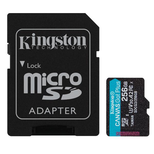 Image of KINGSTON 256GB MICROSDXC CANVAS GO PLUS SDCG3/256GB