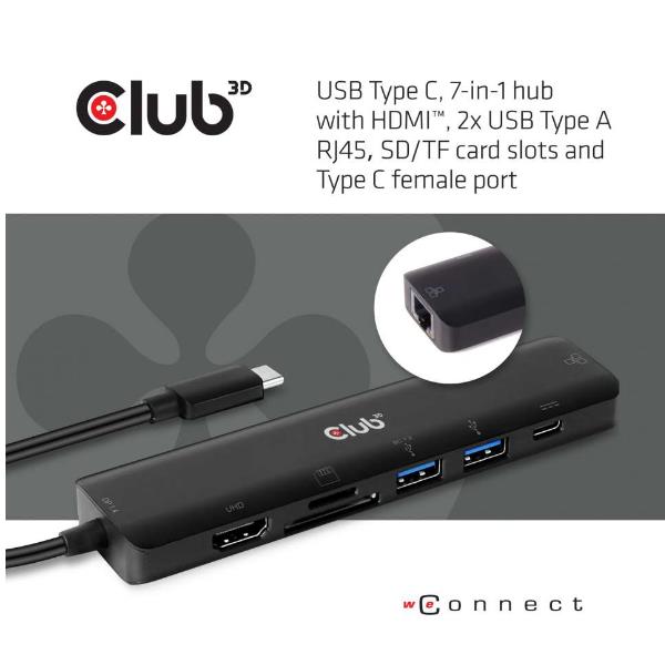 CLUB3D USB C 7-1 HUB HDMI 2.0B CSV-1592