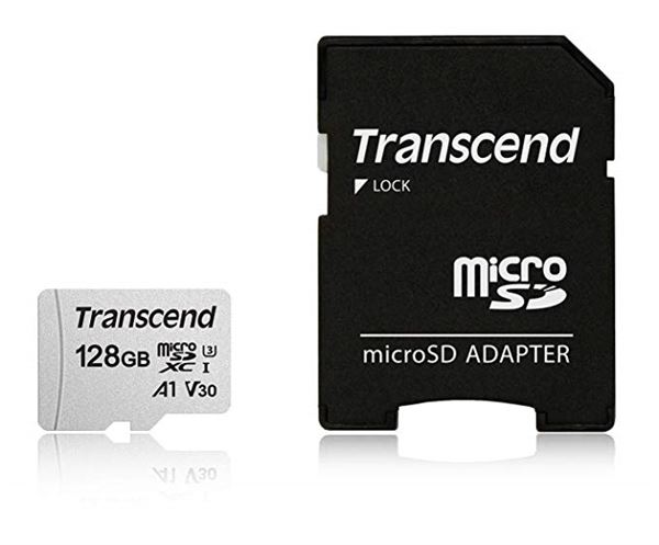 TRANSCEND 128GB UHS-I U1 MICROSD WITH ADAPTER TS128GUSD300S-A