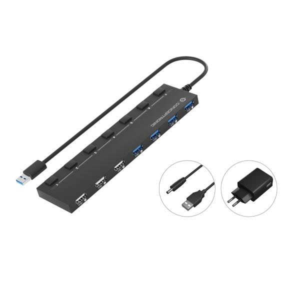 CONCEPTRONIC 7-PORT USB 3.0/2.0 HUB WITH POWER A 43.8763